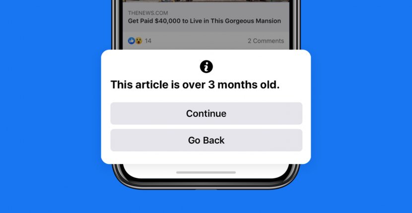 Facebook предупредит о том, что материал устарел