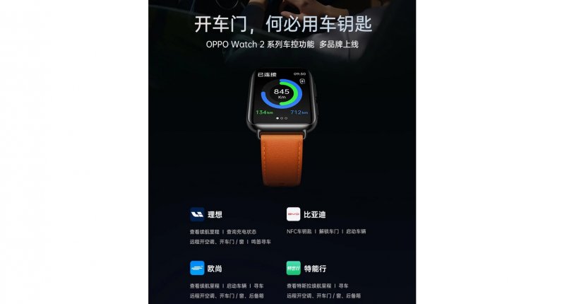 Через Oppo Watch 2 можно управлять Tesla, Lexus и BYD Auto